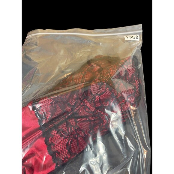 Cacique Red Black Lace Corset Bustier Bra Top Size 14/16 Lingerie Goth Pinup - Picture 8 of 8